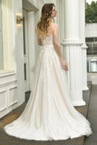 Elegant One Shoulder Sleeveless Tulle Appliques Wedding Dresses