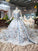 Stunning Light Blue Long Sleeve Wedding Dresses High Neck Quinceanera Dresses JS772