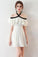 Chic Halter A Line Simple White Off the Shoulder Chiffon Cheap Short Homecoming Dress JS751
