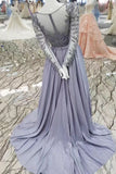 Gorgeous Prom Dress Sheath/Column Court Train Tulle With Full Beading Long Sleeves Scoop
