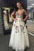 Princess Lace Prom Dresses V Neck Backless Long Evening Dresses JS601
