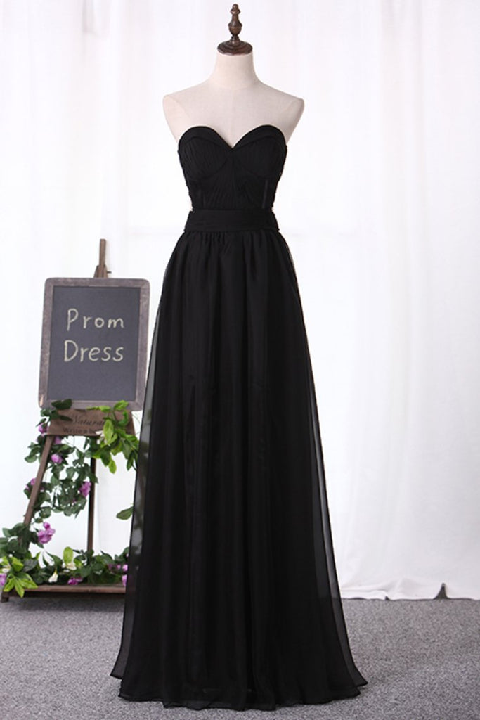 New Arrival Sweetheart Chiffon With Applique And Beads Prom Dresses A Line
