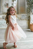 Cute A-line Scoop Tulle Long Stunning Cheap Flower Girl Dresses