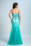 Prom Dresses Strapless Mermaid With Beading And Applique