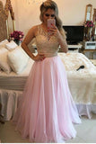 Scoop Prom Dresses A Line 30D Chiffon With Beads Bodice