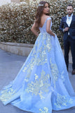 Ball Gown Off The Shoulder Prom Dresses Tulle With Appliques