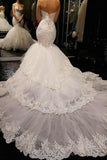Mermaid/Trumpet Sweetheart Tulle Wedding Dresses With Appliques