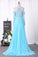 Scoop Long Sleeves Prom Dresses  Tulle With Applique A Line