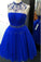 Tulle High Neck With Beading Homecoming Dresses A Line Open Back