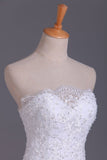 Wedding Dresses Strapless Mermaid Chapel Train With Applique Lace Up