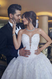 Strapless Long Ball Gowns Lace Beading Wedding Dresses Modest Bridal Gowns