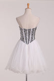 Homecoming Dresses Sweetheart Beaded Bodice A Line Tulle