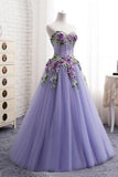 Elegant Strapless Sweetheart 3D Flowers Tahiti Prom Dresses Tulle Long Party Dresses SJS15205
