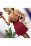 Backless Short Formal Homecoming Cocktail Dresses Scoop Chiffon