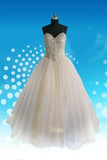 A Line Sweetheart Floor Length Organza Beaded Prom Dress