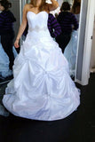 Wedding Dresses Sweetheart Taffeta With Ruffles And Beads Chapel Train