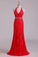 Prom Dresses Column V Neck See-Through Tulle With Beading & Applique