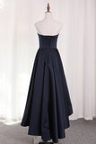 Sweetheart A Line Evening Dresses Satin With Ruffles Asymmetrical