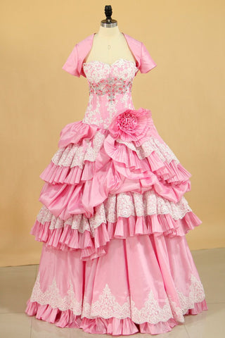Sweetheart Ball Gown Quinceanera Dresses Pick Up Layered Skirt