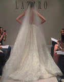 Sequins V-Neck Ivory Backless A-Line Sleeveless Elegant Plus Size Prom Dresses JS381