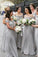 A Line Off the Shoulder Grey Chiffon Cheap Long Prom Dresses,Bridesmaid Dresses uk PW262