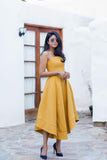 A Line Strapless Sweetheart Yellow Satin Short Prom Dresses Homecoming Dresses JS889