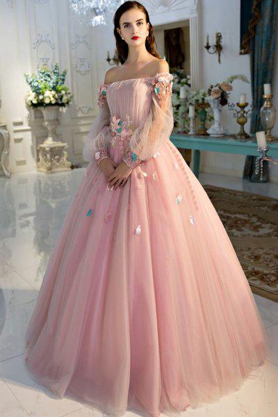 UK Ball Gown Long/Floor-Length Satin Prom Dress (M19027P) - Prom Dresses -  feeltimes.co.uk
