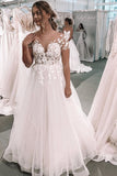 Elegant Ball Gown Ivory Tulle Wedding Dresses With Appliques Wedding SJSPTHY1X6A