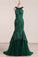 Scoop Mermaid With Applique And Beads Prom Dresses Sweep Train