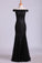 Off The Shoulder Evening Dresses Trumpet With Applique Lace & Tulle