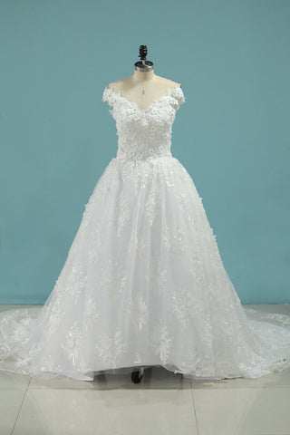 Wedding Dresses Ball Gown Off The Shoulder Tulle With Applique