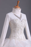 Musilim Wedding Dresses A Line Sweetheart Organza With Beads & Applique
