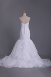 Organza Wedding Dresses Mermaid Sweetheart With Applique And Beads
