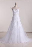 Wedding Dresses Sweetheart Tulle With Applique And Beads Mermaid