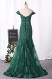 Prom Dresses Mermaid Off The Shoulder With Applique And Beads Tulle