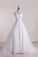 Wedding Dress A Line V-Neck Lace And Tulle With Applique Chapel Train