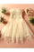 Strapless Homecoming Dresses A Line Tulle & Lace With Beads