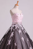 Quinceanera Dresses Sweetheart Tulle With Beading And Applique Floor Length