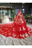 Ball Gown Wedding Dresses High Neck Aline Top Quality Appliques Tulle Beading
