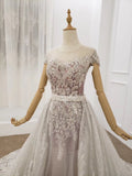 Princess Ball Gown Round Neck Beads Appliques Quinceanera Dresses, Formal SJS20483