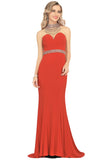 Prom Dresses Mermaid High Neck Spandex With Beading Sweep Train