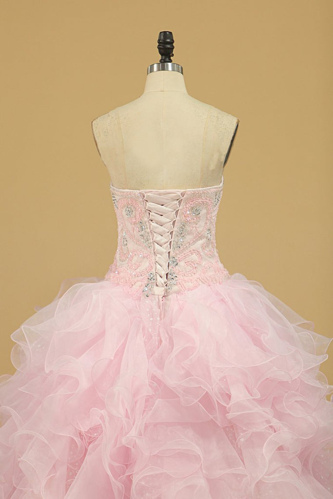 Ball Gown Sweetheart Organza Quinceanera Dresses Court Train Detachable