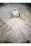 Ball Gown Wedding Dresses Off The Shoulder Top Quality Tulle Beading Appliques