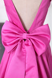 New Arrival V Neck Satin With Bow Knot Mermaid Prom Dresses