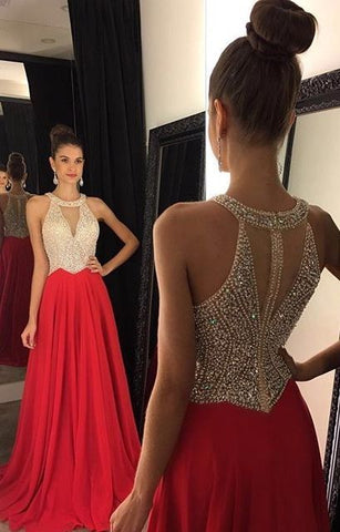 New Style Sparkle Red Beaded Bodice Long Lace Sexy Prom Dresses