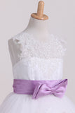 New Arrival A Line Flower Girl Dresses Scoop With Beading