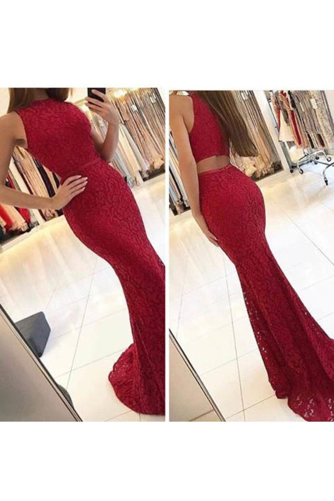 New Arrival Scoop Open Back Lace Evening Dresses Mermaid