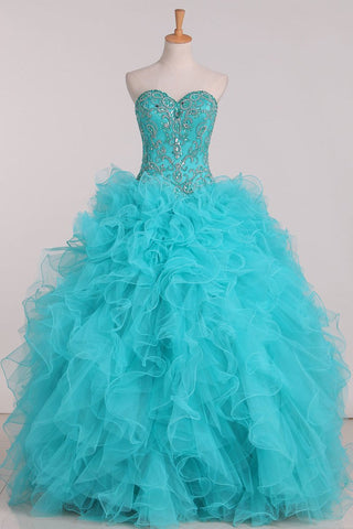 Sweetheart Ball Gown Quinceanera Dresses With Beading Floor Length