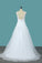 A Line Tulle & Lace Wedding Dresses Scoop Sweep Train New Arrival
