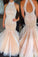 High Neck Prom Dresses Mermaid/Trumpet With Beading Tulle Zipper Up
